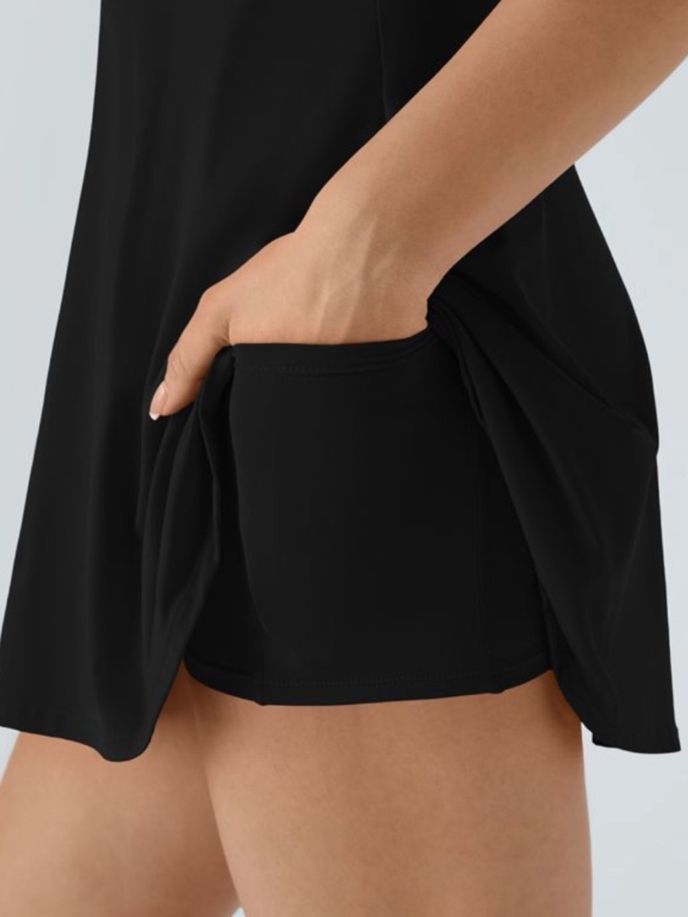 Black Open-Back Skater Active Dress NWOT - Picture 7 of 9